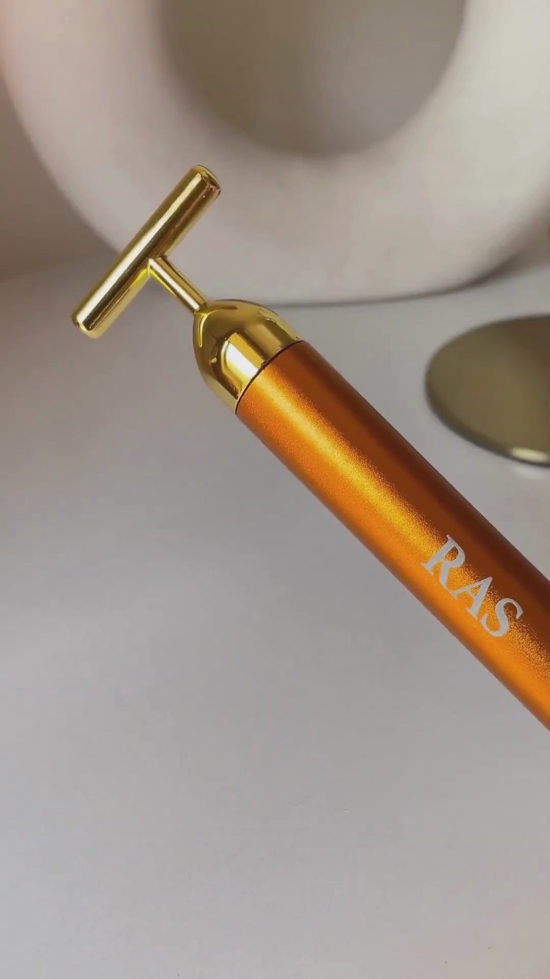 24K Gold Energy Beauty Bar Electric Facial Massage Roller